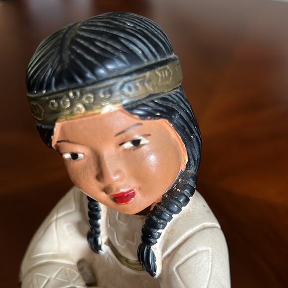 Vintage 1954 Pair of Native American Statues Universal Statuary Co Chicago - Picture 5 of 10